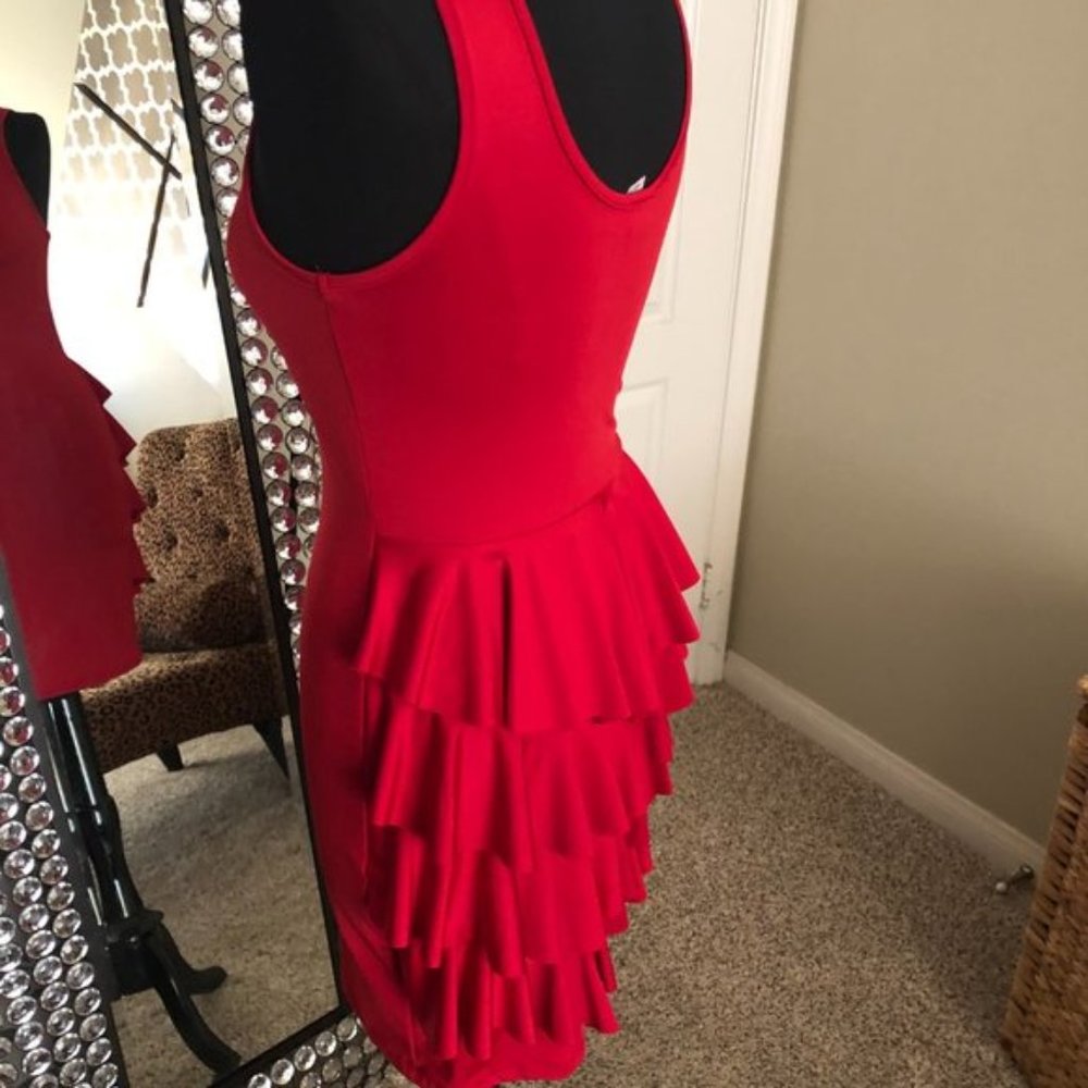 Red Hot Ruffle Dress - Picture 3 of 4
